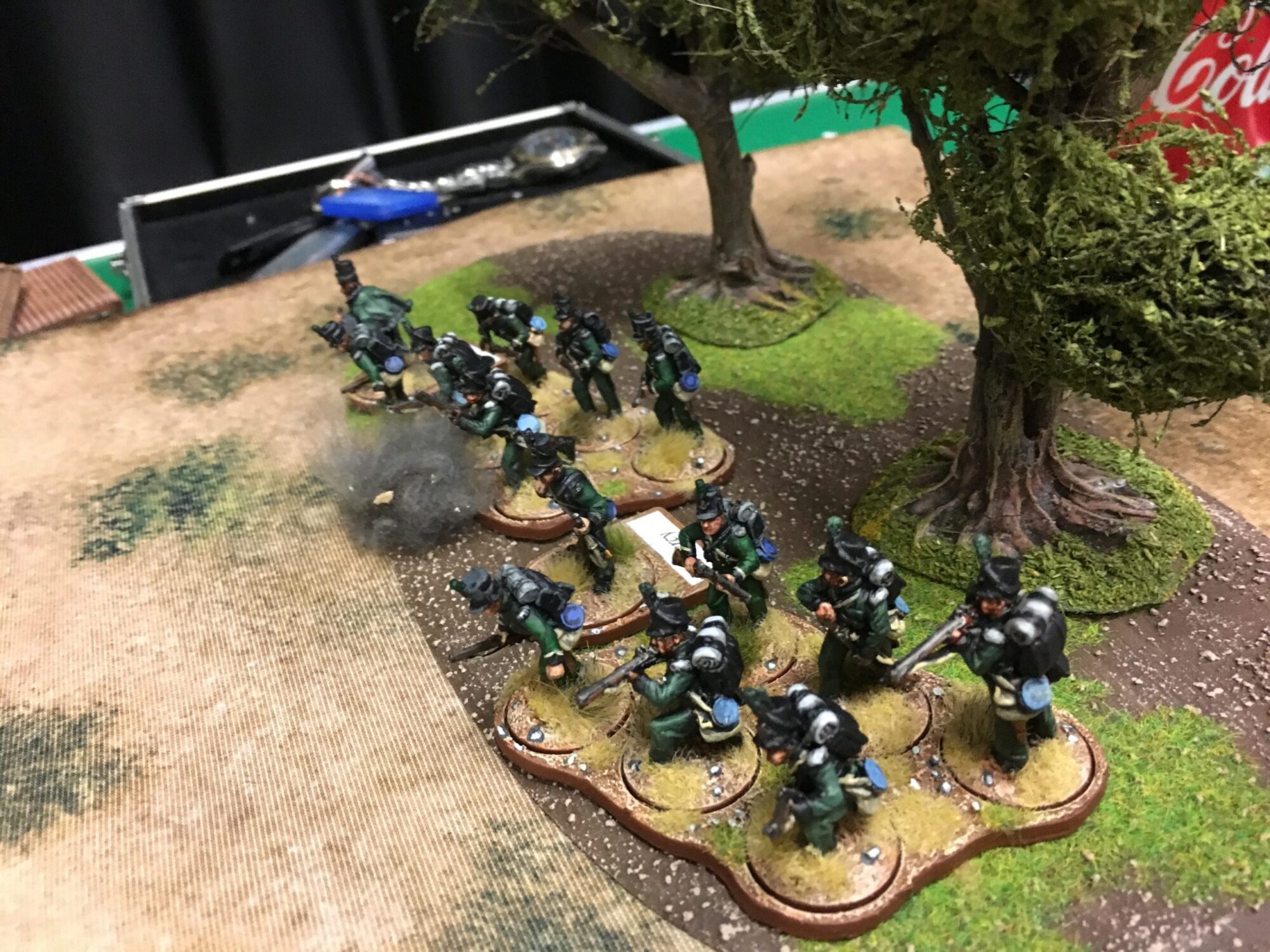 Sharp Practice Game at the BAD Gamers with British Riflemen deployed in the woods