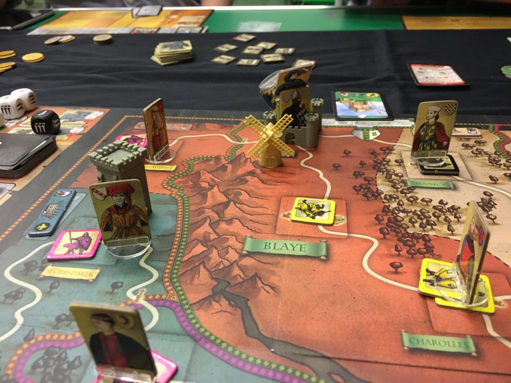 Fief France 1429 close up of the board at the BAD Gamers games night